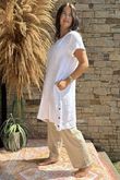 Made in Italy Amalfi Pure Linen Shift Dress White /4 =